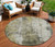 8' Pewter And Ivory Round Abstract Washable Indoor Outdoor Area Rug - Pewter, Ivory
