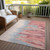 9' X 12' Coral Pink And Gray Abstract Washable Indoor Outdoor Area Rug