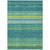 10' X 14' Teal Blue Lime Green And Turquoise Striped Washable Indoor Outdoor Area Rug
