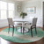 8' Sage Green And Ivory Round Striped Washable Indoor Outdoor Area Rug