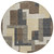 8' Brown And Taupe Round Abstract Washable Indoor Outdoor Area Rug Transitional Style - Brown, Taupe Color