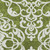 9' X 12' Green And Ivory Damask Washable Indoor Outdoor Area Rug - Green, Ivory