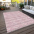 9' X 12' Pink Ivory And Gray Geometric Washable Indoor Outdoor Area Rug