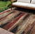 10' X 14' Brown Beige And Burgundy Abstract Washable Indoor Outdoor Area Rug