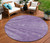 8' Purple And Ivory Round Abstract Washable Indoor Outdoor Area Rug Transitional Style - Purple, Ivory Color