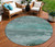 8' Teal Blue Gray And Pale Aqua Round Abstract Washable Indoor Outdoor Area Rug