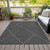 9' X 12' Black And Ivory Geometric Washable Indoor Outdoor Area Rug Transitional Style - Black, Ivory Color