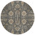 8' Gray Silver And Beige Round Oriental Washable Indoor Outdoor Area Rug