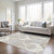9' X 12' Ivory Beige And Tan Ogee Washable Indoor Outdoor Area Rug
