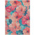 8' X 10' Salmon And Teal Blue Floral Washable Indoor Outdoor Area Rug