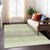 10' X 14' Artichoke Green And Taupe Striped Washable Indoor Outdoor Area Rug