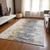 8' X 10' Ivory Charcoal And Silver Abstract Washable Indoor Outdoor Area Rug