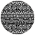 8' Black And Ivory Round Southwestern Washable Indoor Outdoor Area Rug