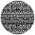 8' Black And Ivory Round Southwestern Washable Indoor Outdoor Area Rug - Black, Ivory
