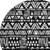 8' Black And Ivory Round Southwestern Washable Indoor Outdoor Area Rug - Black, Ivory