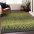 9' X 12' Olive Green Dark Green And Brown Striped Washable Indoor Outdoor Area Rug