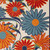 12' X 15' Ivory Blue And Orange Floral Indoor Outdoor Area Rug