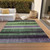 8' X 10' Purple And Green Striped Washable Indoor Outdoor Area Rug