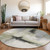 8' Sage Black And Gray Round Abstract Washable Indoor Outdoor Area Rug
