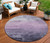 8' Lavender And Lilac Round Striped Washable Indoor Outdoor Area Rug