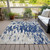 10' X 14' Navy Blue And Ivory Abstract Washable Indoor Outdoor Area Rug - 880016498707