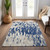 10' X 14' Navy Blue And Ivory Abstract Washable Indoor Outdoor Area Rug - 880016498707