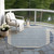 8' Navy Blue And Denim Blue Round Striped Washable Indoor Outdoor Area Rug Transitional Style - Navy Blue, Denim Blue Color