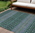 8' X 10' Green Blue And Purple Tribal Washable Indoor Outdoor Area Rug