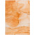8' X 10' Orange Abstract Washable Non Skid Indoor Outdoor Area Rug - Orange