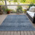 10' X 14' Blue And Ivory Geometric Washable Indoor Outdoor Area Rug - Blue, Ivory