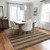 8' X 10' Coffee Striped Washable Non Skid Indoor Outdoor Area Rug