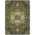 10' X 14' Olive Green Ivory And Brown Oriental Washable Indoor Outdoor Area Rug