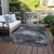 10' X 14' Gray Abstract Washable Non Skid Indoor Outdoor Area Rug - 608219274535