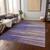 10' X 14' Purple Copper And Ivory Striped Washable Indoor Outdoor Area Rug