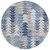 8' Navy Blue And Sky Blue Round Geometric Washable Indoor Outdoor Area Rug