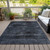 8' X 10' Charcoal And Gray Floral Washable Indoor Outdoor Area Rug