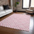 9' X 12' Pink And Ivory Geometric Washable Indoor Outdoor Area Rug Transitional Style - Pink, Ivory Color