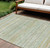 8' X 10' Mint Green Striped Washable Indoor Outdoor Area Rug