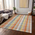 10' X 14' Peach Ivory And Orange Plaid Washable Indoor Outdoor Area Rug