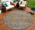 8' Brown And Ivory Round Abstract Washable Indoor Outdoor Area Rug