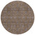 8' Chocolate And Gray Round Floral Washable Indoor Outdoor Area Rug