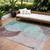 10' X 14' Teal Blue Brown And Beige Geometric Washable Indoor Outdoor Area Rug