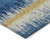 9' X 12' Navy Blue Gold And Ivory Striped Washable Indoor Outdoor Area Rug