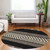 8' Black Ivory And Wheat Round Southwestern Washable Indoor Outdoor Area Rug