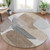8' Brown And Gray Round Abstract Washable Indoor Outdoor Area Rug - Brown, Gray