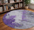 8' Purple Lilac And Eggplant Round Abstract Washable Indoor Outdoor Area Rug