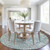 8' Pale Aqua And Copper Round Floral Medallion Washable Indoor Outdoor Area Rug