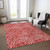 10' X 14' Red And Ivory Abstract Washable Indoor Outdoor Area Rug Transitional Style - Red, Ivory Color
