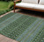 10' X 14' Olive Green And Blue Tribal Washable Indoor Outdoor Area Rug