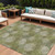 9' X 12' Green Ivory And Sage Polka Dot Washable Indoor Outdoor Area Rug